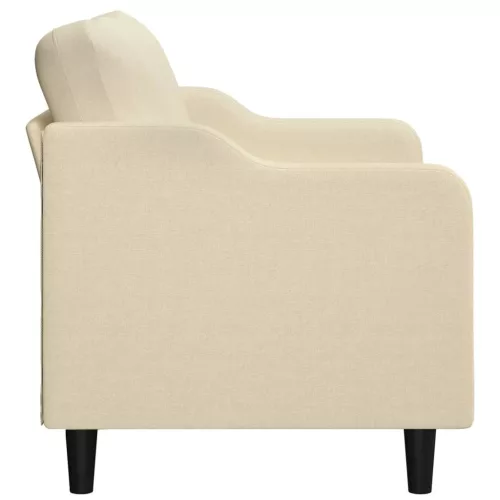  kétszemélyes krémszínű szövetkanapé 120 cm