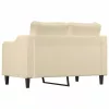  kétszemélyes krémszínű szövetkanapé 120 cm