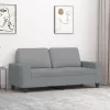  kétszemélyes világosszürke szövetkanapé 140 cm