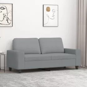  kétszemélyes világosszürke szövetkanapé 140 cm