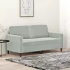  kétszemélyes világosszürke bársony kanapé 140 cm