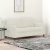  kétszemélyes krémszínű bársony kanapé 140 cm