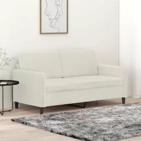  kétszemélyes krémszínű bársony kanapé 140 cm