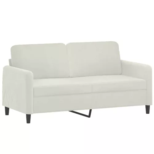  kétszemélyes krémszínű bársony kanapé 140 cm