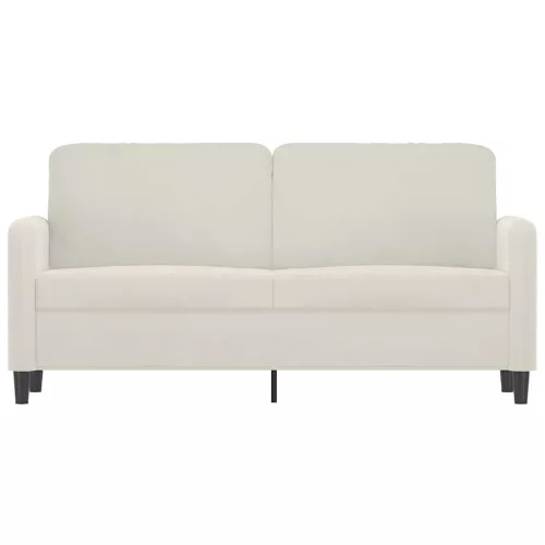  kétszemélyes krémszínű bársony kanapé 140 cm