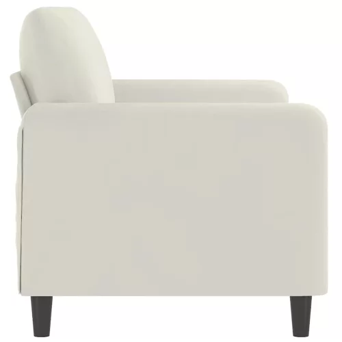  kétszemélyes krémszínű bársony kanapé 140 cm