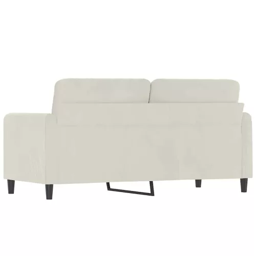  kétszemélyes krémszínű bársony kanapé 140 cm