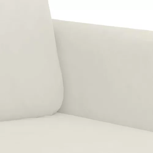  kétszemélyes krémszínű bársony kanapé 140 cm