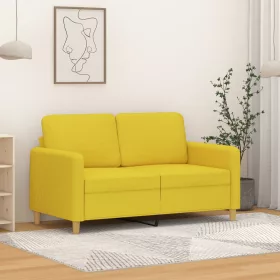  2 személyes világossárga szövet kanapé 120 cm