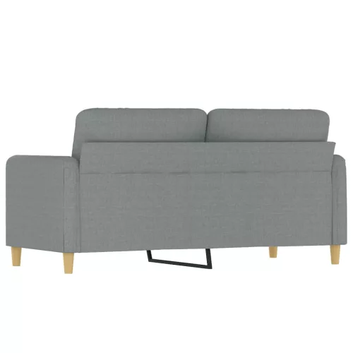  kétszemélyes világosszürke szövetkanapé 140 cm