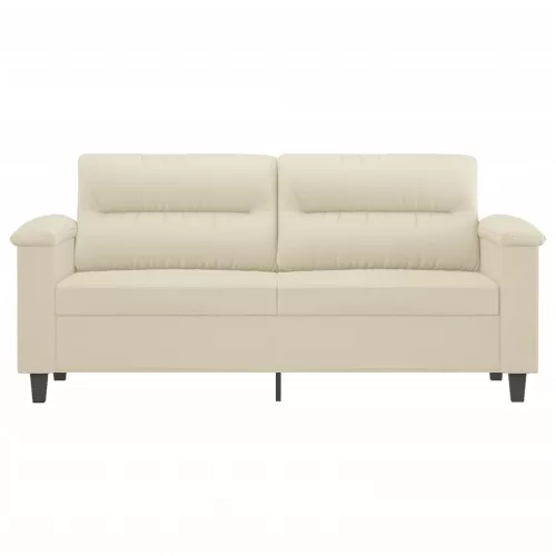  2 személyes krémszínű műbőr kanapé 140 cm