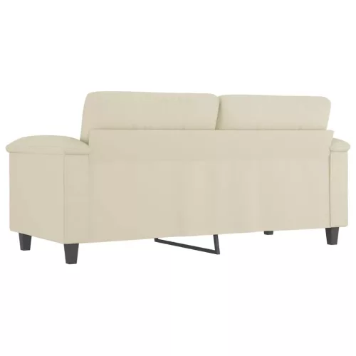  2 személyes krémszínű műbőr kanapé 140 cm