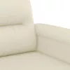  2 személyes krémszínű műbőr kanapé 140 cm