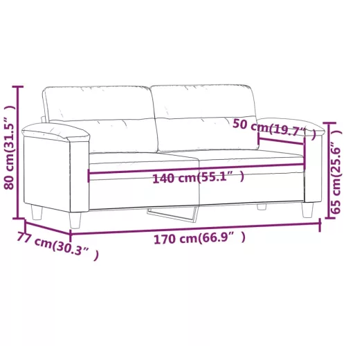  2 személyes krémszínű műbőr kanapé 140 cm