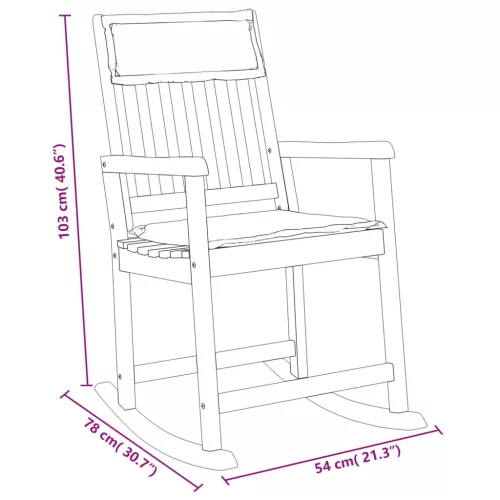  tömör akácfa hintaszék párnákkal
