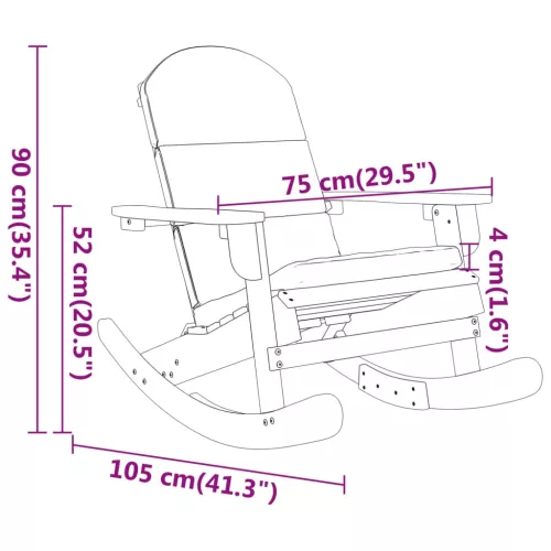  tömör akácfa Adirondack hintaszék párnával