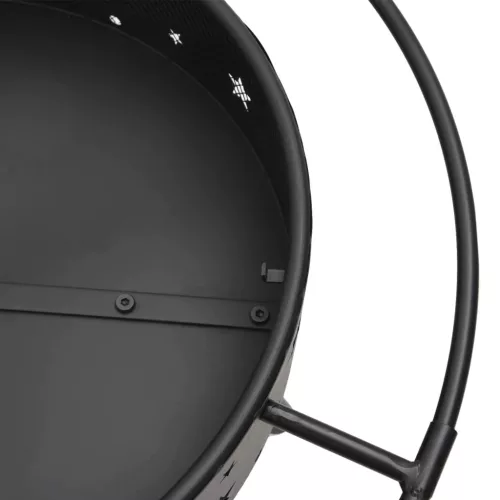  acél XXL méretű tűztál piszkavassal 70 cm