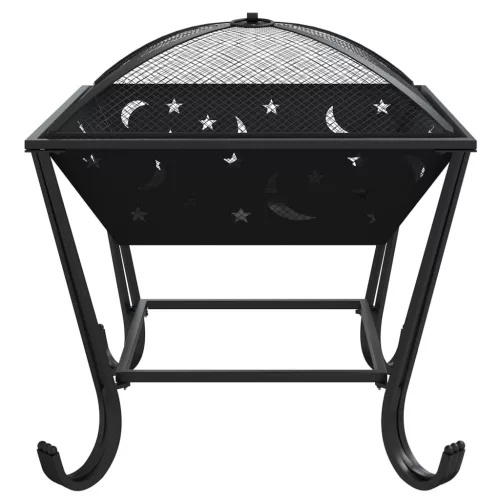  acél XXL méretű tűztál piszkavassal 50 cm