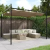  tópszínű pergola behúzható tetővel 295 x 292 x 230 cm