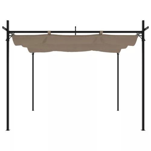  tópszínű pergola behúzható tetővel 295 x 292 x 230 cm