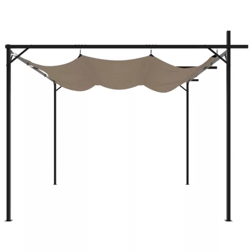  tópszínű pergola behúzható tetővel 295 x 292 x 230 cm