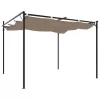  tópszínű pergola behúzható tetővel 295 x 292 x 230 cm