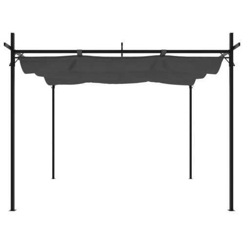  antracitszürke pergola behúzható tetővel 295 x 292 x 230 cm
