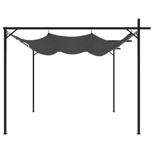  antracitszürke pergola behúzható tetővel 295 x 292 x 230 cm