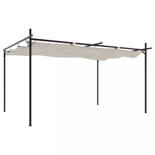  krémszínű pergola behúzható tetővel 395 x 292 x 230 cm