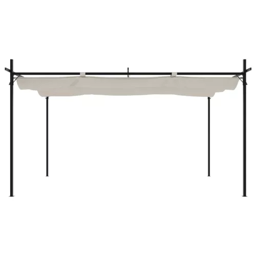  krémszínű pergola behúzható tetővel 395 x 292 x 230 cm