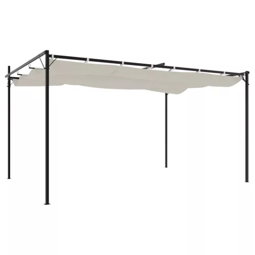  krémszínű pergola behúzható tetővel 395 x 292 x 230 cm