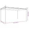  krémszínű pergola behúzható tetővel 395 x 292 x 230 cm
