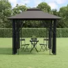  antracit acél pavilon oldalfalakkal 300 x 300 x 270 cm