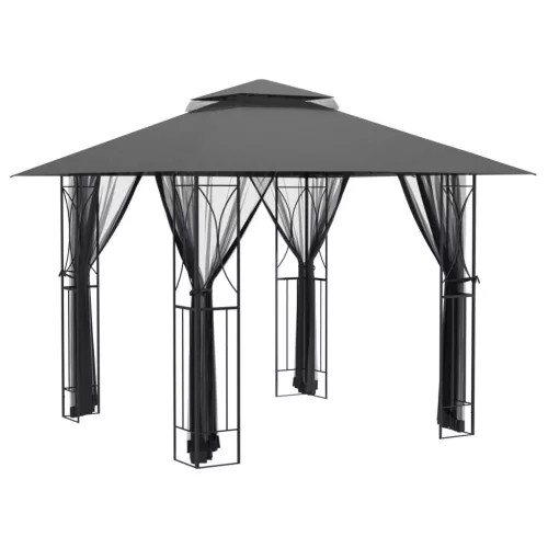  antracit acél pavilon oldalfalakkal 300 x 300 x 270 cm