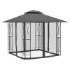  antracit acél pavilon oldalfalakkal 300 x 300 x 270 cm