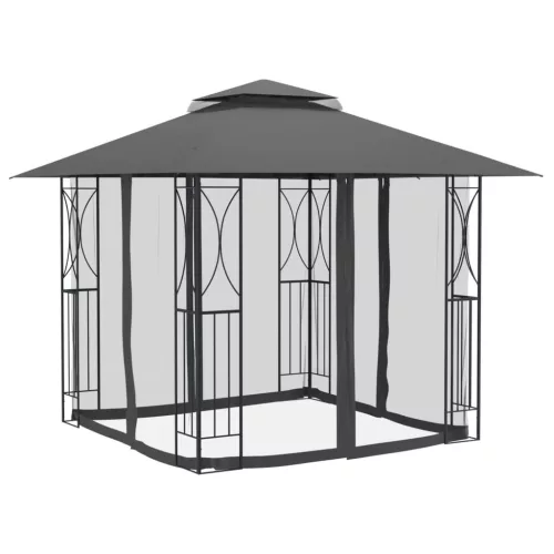  antracit acél pavilon oldalfalakkal 300 x 300 x 270 cm