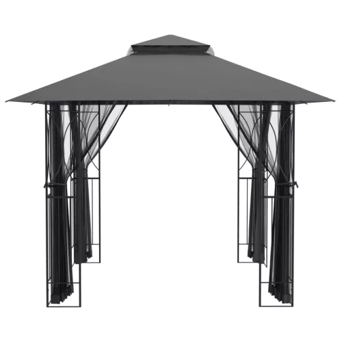  antracit acél pavilon oldalfalakkal 300 x 300 x 270 cm