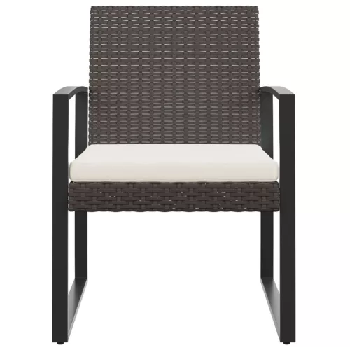  2 db fekete polyrattan kerti étkezőszék