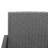  3 részes sötétszürke polyrattan kerti étkezőgarnitúra párnákkal