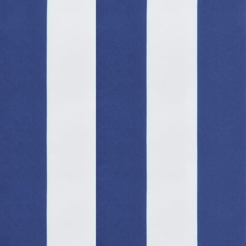  kék és fehér csíkos szövet kerti padpárna 150 x 50 x 7 cm
