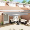  Behúzható napellenző Fehér 400 × 300 cm Alumínium