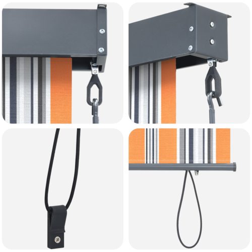  Kültéri Rolós Árnyék Csíkos Állítható Sárga és kék 200 x 250 cm szövet