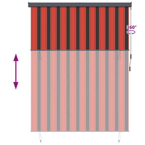  Kültéri Rolós Árnyék narancssárga és barna 200 x 250 cm szövet