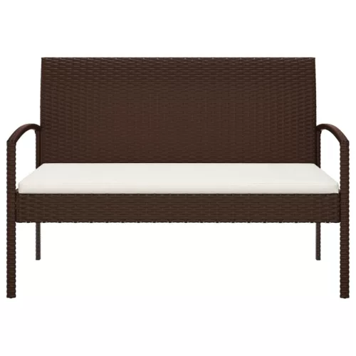  barna polyrattan kerti pad párnával 105 cm