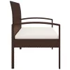  barna polyrattan kerti pad párnával 105 cm