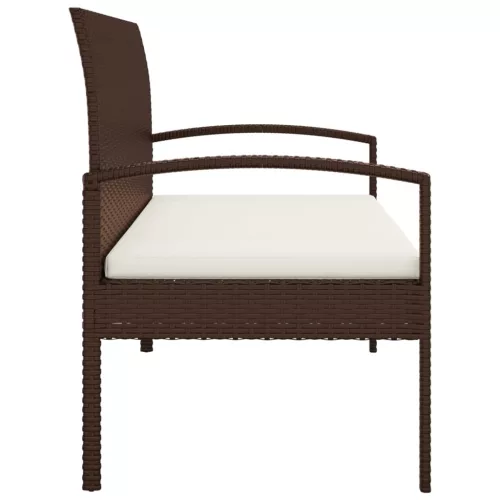  barna polyrattan kerti pad párnával 105 cm
