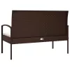  barna polyrattan kerti pad párnával 105 cm