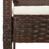  barna polyrattan kerti pad párnával 105 cm