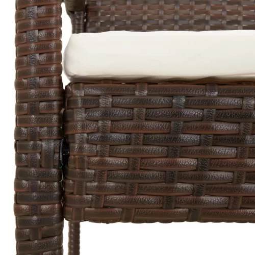  barna polyrattan kerti pad párnával 105 cm