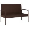  barna polyrattan kerti pad párnával 105 cm